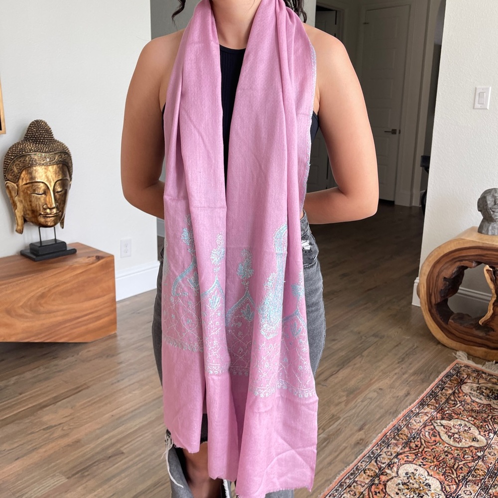 Fully embroidered light weight shawl/stole/wrap.